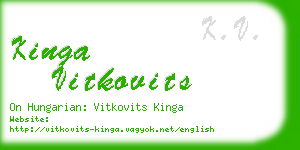 kinga vitkovits business card